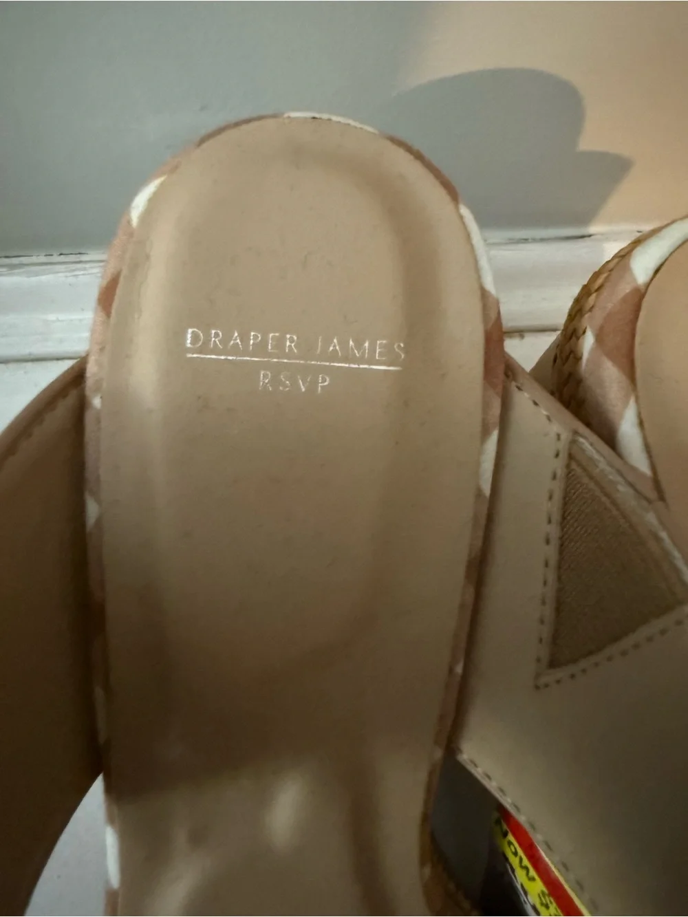 Draper James Beige Braided Strap Wedge Sandals